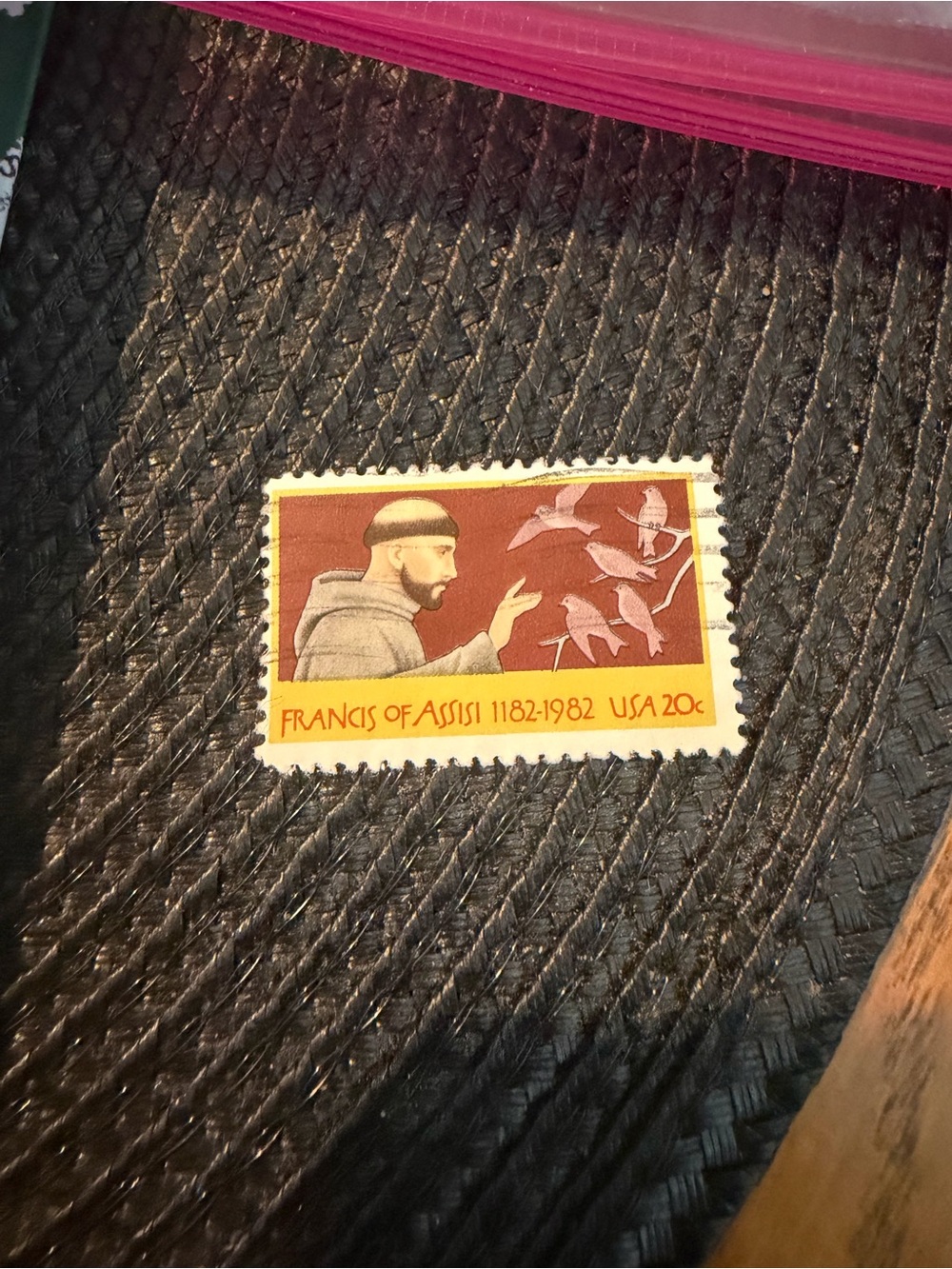 Vintage 1982 Francis of Assisi 20 Cent Canceled Stamp